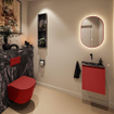 MONDIAZ TURE-DLUX Meuble toilette - 40cm - Fire - EDEN - vasque Lava - position centrale - sans trou de robinet SW1103828