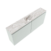 MONDIAZ TURE-DLUX Meuble toilette - 120cm - Greey - EDEN - vasque Glace - position centrale - 1 trou de robinet SW1103353