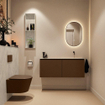 MONDIAZ TURE-DLUX Meuble toilette - 120cm - Rust - EDEN - vasque Opalo - position droite - sans trou de robinet SW1104604