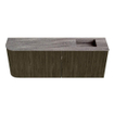 Mondiaz JOYA-DLUX 111.6cm meuble de salle de bains - arrondi gauche couleur Shadow - Vasque FAYE position Droite Sans trou de robinet couleur Oza. SW1425075
