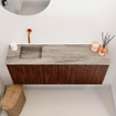 Mondiaz JOYA-DLUX Meuble de salle de bains 100cm - couleur Ruby - Vasque FAYE position Gauche Sans trou de robinet couleur Oza SW1425518