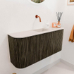 Mondiaz JOYA-DLUX 93.2cm toiletmeubel - ronding links en rechts kleur Shadow - Wastafel FAYE positie Midden Zonder kraangat kleur Meli. SW1424928