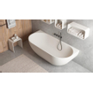 Ideavit Muur Duo Bad - 180x80x56cm - overloopgat - klikwaste afvoer - solid surface - verstelbare poten - wit mat SW810815