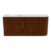 Mondiaz JOYA 91.6cm toiletmeubel - ronding rechts kleur Ruby - Wastafel FAYE positie Links Zonder kraangat kleur Talc. SW1421768
