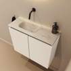 MONDIAZ TURE-DLUX meuble WC 60cm Talc. EDEN vasque Ostra position gauche. Sans trou de robinet. SW1104633