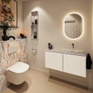 MONDIAZ TURE-DLUX 100cm toiletmeubel Talc. EDEN wastafel Glace positie rechts. Zonder kraangat. SW1103117