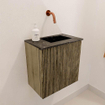 Mondiaz JOYA-DLUX 40cm toiletmeubel - kleur Dusk - Wastafel FAYE positie Rechts Zonder kraangat kleur Lava. SW1423236