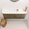 Mondiaz JOYA 103.2cm toiletmeubel - ronding links en rechts kleur Dusk - Wastafel FAYE positie Midden 1 kraangat kleur Talc. SW1421633