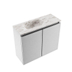 MONDIAZ TURE-DLUX Meuble toilette - 60cm - Plata - EDEN - vasque Glace - position gauche - 1 trou de robinet SW1103444