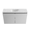 MONDIAZ TURE-DLUX Meuble WC 80cm Plata. EDEN lavabo Opalo position milieu. Avec 1 trou de robinet. SW1104458