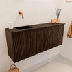 Mondiaz JOYA 100cm meuble de salle de bains - couleur Walnut - Vasque FAYE position Gauche Sans trou de robinet couleur Urban. SW1421384