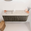 Mondiaz JOYA-DLUX 91.6cm toiletmeubel - ronding rechts kleur Shadow - Wastafel FAYE positie Links 1 kraangat kleur Opalo. SW1422948