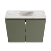 MONDIAZ TURE-DLUX Meuble toilette - 60cm - Army - EDEN - vasque Glace - position centrale - 1 trou de robinet SW1103149