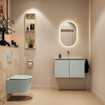 MONDIAZ TURE-DLUX Meuble toilette - 80cm - Greey - EDEN - vasque Frappe - position centrale - sans trou de robinet SW1102792