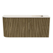 Mondiaz JOYA-DLUX 91.6cm meuble de toilette - arrondi gauche couleur Dusk - Vasque FAYE position Droite Sans trou de robinet couleur Meli. SW1425858