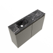 MONDIAZ TURE-DLUX Meuble de toilettes 80 cm Smoke. Lavabo EDEN Lava position gauche. Sans trou de robinet. SW1104070