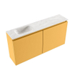 MONDIAZ TURE-DLUX 100cm meuble WC Ocher. EDEN lavabo Ostra position gauche. Avec 1 trou de robinet. SW1104938