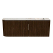 Mondiaz JOYA-DLUX 111.6cm toiletmeubel - ronding links kleur Walnut - Wastafel FAYE positie Rechts Zonder kraangat kleur Frappe. SW1422344