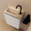 MONDIAZ TURE-DLUX Meuble toilette - 40cm - Linen - EDEN - vasque Frappe - position gauche - 1 trou de robinet SW1102819