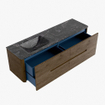 Mondiaz CIRO-DLUX Badkamermeubelset - 160x45x50cm - Solid surface wastafel Lava - 1 wasbak Links - 1 kraangat - 4 lades - Dusk SW1533071