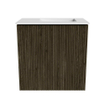 Mondiaz JOYA 40cm toiletmeubel - kleur Shadow - Wastafel FAYE positie Rechts Zonder kraangat kleur Talc. SW1421380
