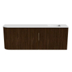 Mondiaz JOYA 111.6cm toiletmeubel - ronding links kleur Walnut - Wastafel FAYE positie Rechts 1 kraangat kleur Talc. SW1421274
