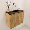 Mondiaz JOYA 50cm meuble de salle de bains - couleur Oak - Vasque FAYE position Droite Sans trou de robinet couleur Urban SW1421153