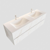 ENSEMBLE DE MEUBLE MONDIAZ VICA - 150 cm - 2 tiroirs - lavabo Cloud double - 2 trous de robinet - solid surface marbre carrara SW410254