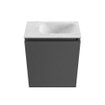 MONDIAZ TURE-DLUX Meuble de WC 40 cm Dark Grey. Lavabo EDEN Opalo position droite. Sans trou de robinet. SW1104276