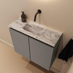 MONDIAZ TURE-DLUX Meuble de toilettes 60 cm Smoke. Lavabo EDEN Glace position milieu. Sans trou de robinet. SW1103540