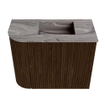 Mondiaz JOYA-DLUX Meuble de toilette 51,6cm - arrondi gauche couleur Noyer - Vasque FAYE position Droite Sans trou de robinet couleur Sombra SW1424733