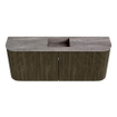 Mondiaz JOYA-DLUX Meuble de salle de bains 103,2cm - arrondis gauche et droite couleur Shadow - Vasque FAYE position Milieu 1 trou de robinet couleur Oza SW1425096