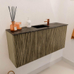 Mondiaz JOYA-DLUX 90cm meuble de salle de bains - couleur Dusk - Vasque FAYE position Milieu 1 trou de robinet couleur Lava. SW1423237