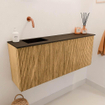 Mondiaz JOYA 100cm toiletmeubel - kleur Oak - Wastafel FAYE positie Links Zonder kraangat kleur Urban. SW1421217