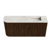 Mondiaz JOYA-DLUX 91.6cm meuble de salle de bains - arrondi gauche couleur Walnut - Vasque FAYE position Droite 1 trou de robinet couleur Ostra. SW1422653