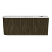 Mondiaz JOYA-DLUX Meuble de salle de bains 101.6cm - arrondi gauche couleur Shadow - Vasque FAYE position Droite Sans trou de robinet couleur Opalo. SW1422946