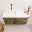 Mondiaz JOYA 71.6cm toiletmeubel - ronding rechts kleur Dusk - Wastafel FAYE positie Links Zonder kraangat kleur Talc. SW1421578