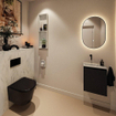 MONDIAZ TURE-DLUX Meuble toilette - 40cm - Urban - EDEN - vasque Opalo - position gauche - sans trou de robinet SW1104130