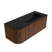 MONDIAZ KURVE 115cm Meuble salle de bain avec module 25 G - couleur Walnut - 1 tiroir - 1 porte - vasque BIG SMALL droite - 1 trou de robinet - Urban SW1138500