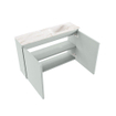 MONDIAZ TURE-DLUX Meuble toilette - 80cm - Greey - EDEN - vasque Frappe - position droite - 1 trou de robinet SW1102804