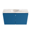 MONDIAZ TURE-DLUX Meuble toilette - 80cm - Jeans - EDEN - vasque Frappe - position centrale - sans trou de robinet SW1102829