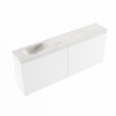 MONDIAZ TURE-DLUX Meuble toilette - 120cm - Talc - EDEN - vasque Ostra - position gauche - sans trou de robinet SW1104700