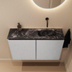 MONDIAZ TURE-DLUX Meuble toilette - 80cm - Plata - EDEN - vasque Lava - position droite - sans trou de robinet SW1104035
