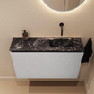 MONDIAZ TURE-DLUX Meuble WC 80cm Plata. EDEN lavabo Lava position droite. Sans trou de robinet. SW1104035