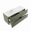 MONDIAZ VICA-DLUX Ensemble meuble de salle de bains - 120cm - meuble bas army - 4 tiroirs - lavabo encastré cloud gauche - sans trous de robinet - version haute 60cm - frape SW1088726
