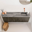 Mondiaz JOYA-DLUX 111.6cm toiletmeubel - ronding links kleur Shadow - Wastafel FAYE positie Rechts Zonder kraangat kleur Sombra. SW1425232