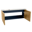 Mondiaz JOYA-DLUX 111.6cm toiletmeubel - ronding rechts kleur Oak - Wastafel FAYE positie Links 1 kraangat kleur Ostra. SW1422288