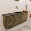 Mondiaz JOYA-DLUX Meuble de salle de bains 103.2cm - arrondis gauche et droite couleur Dusk - Vasque FAYE position Milieu Sans trou de robinet couleur Lava SW1423268