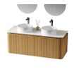 Royal Plaza Terra Ensemble meuble de salle de bains - 120x46.2x46cm - plan de toilette solid surface blanc mat - 2 tiroirs - sandwood (chêne clair) SW1426284
