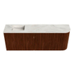 Mondiaz JOYA-DLUX 111.6cm toiletmeubel - ronding rechts kleur Ruby - Wastafel FAYE positie Links 1 kraangat kleur Ostra. SW1423817